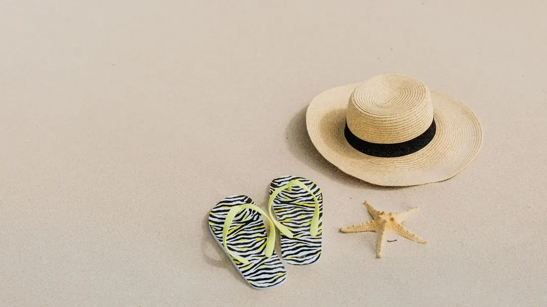 Närbild på flipflops i sand