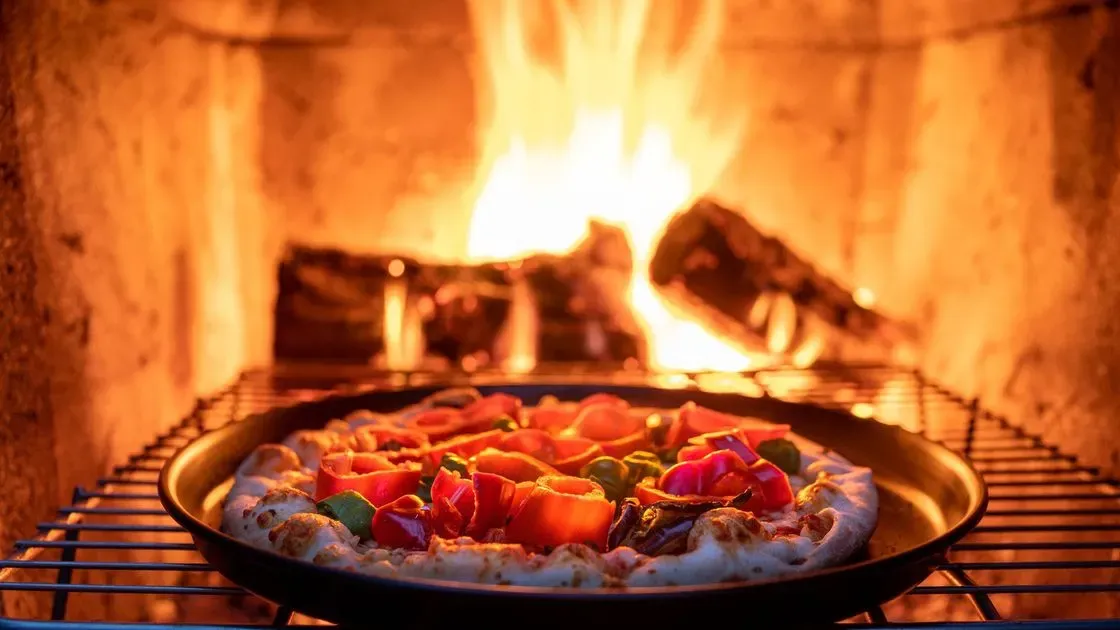 Närbild på pizzaugnens ugnsutrymme