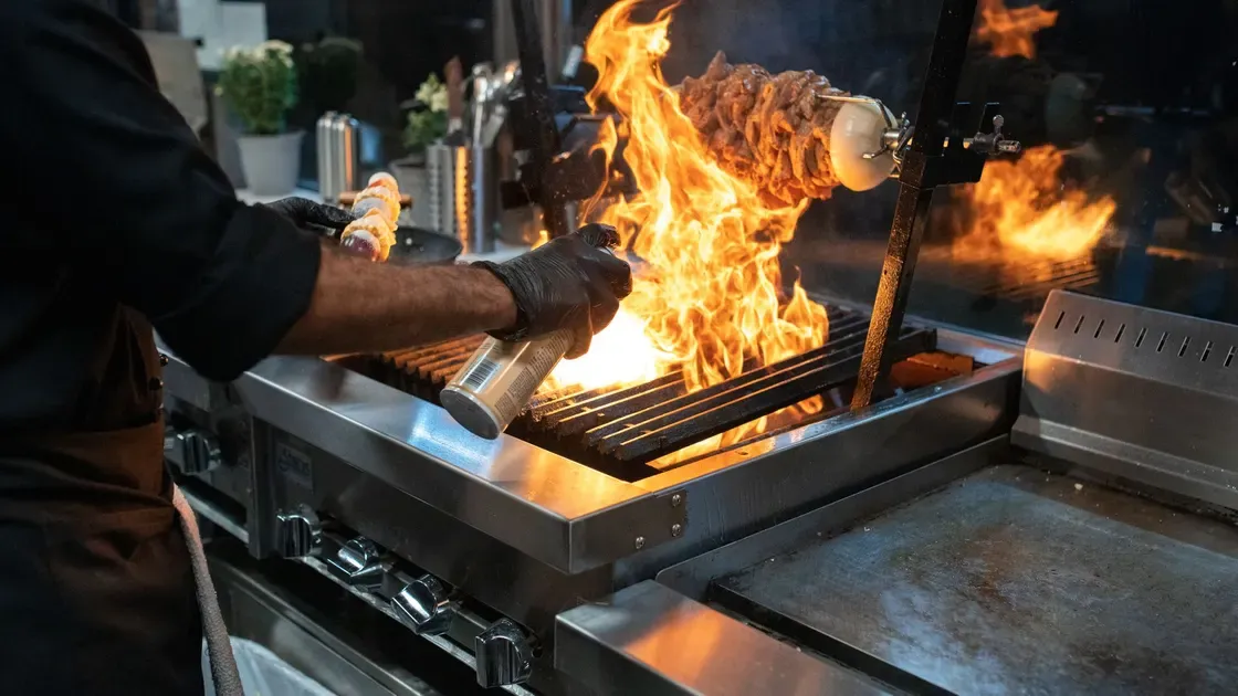 Person som grillar på uteplatsen